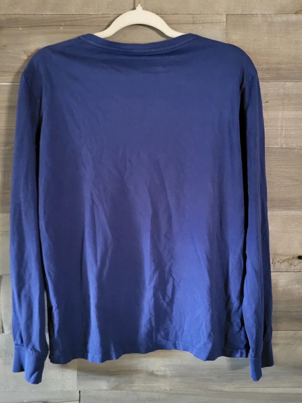 Polo by Ralph Lauren Men’s Long Sleeve V-Neck Shirt Royal Blue with Green Logo S